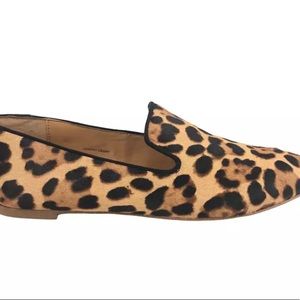 J.Crew Calf Hair Loafers Leopard Print Slip On Shoes